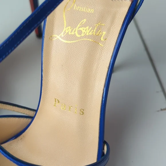 Christian Louboutin Cross Blake 100 Cobalt Blue Pumps - Picture 2 of 6
